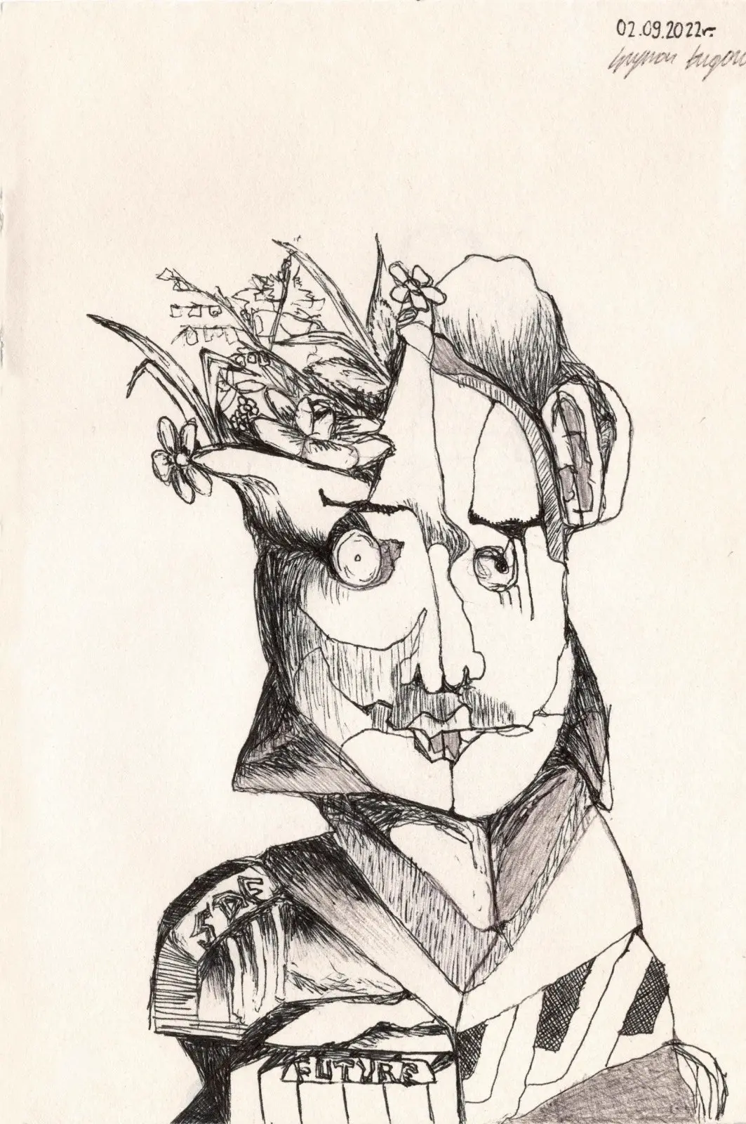 No. 5 (2023) — sygnowany druk artystyczny SL PRINTS No. 5, sygnowany druk artystyczny z serii Forma autorstwa Szymona Ługowskiego, Długopis na papierze, 2023 — galeria SL PRINTS